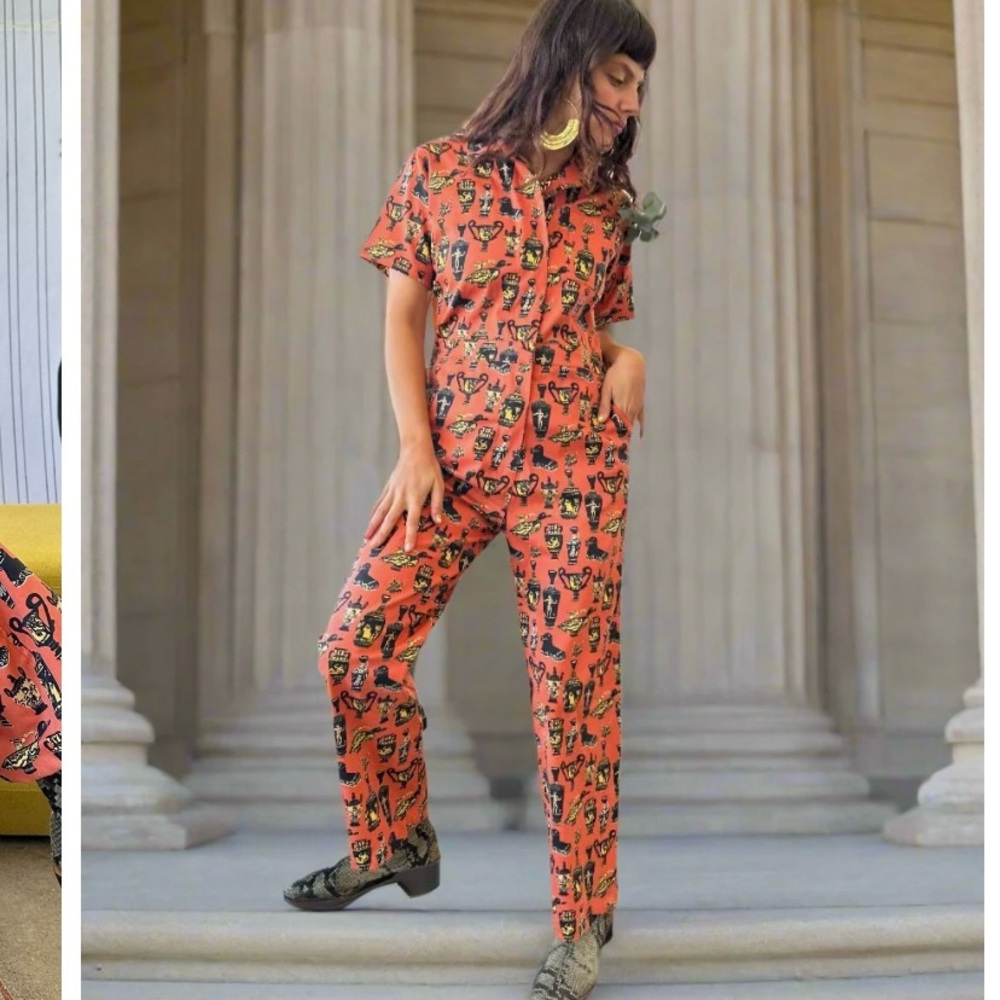 NWOT Nooworks Twin Coveralls Pots Pattern Size Small